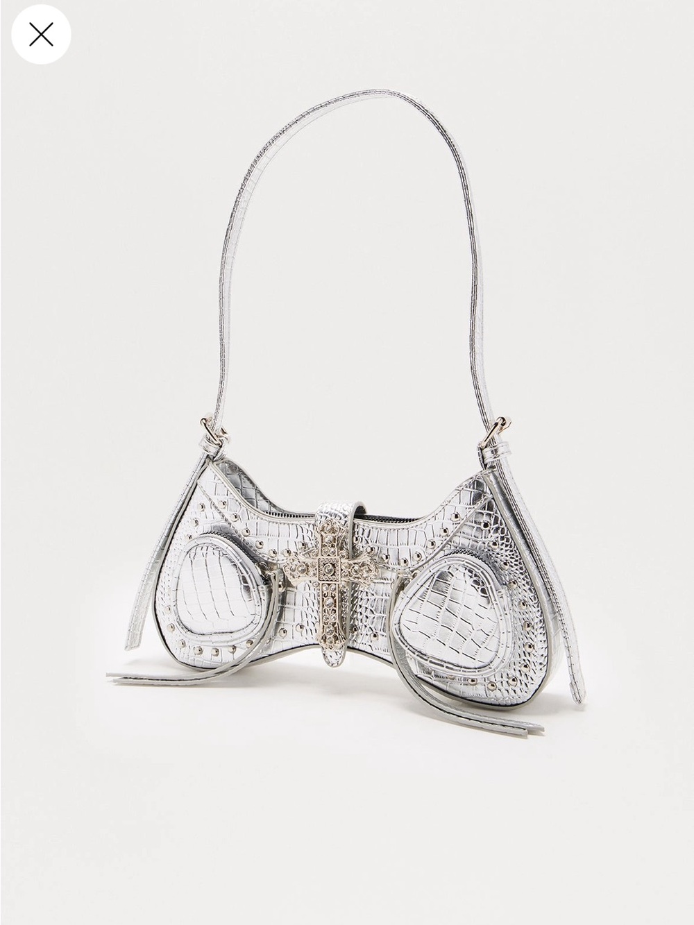 Silver Embossed Handbag - Picture 4 of 4